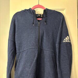 Adidas ID Stadium Full-Zip Hoodie - Navy Blue Heather - Men's - Size XL